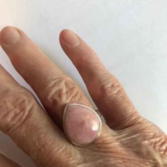 Natural Pink Peruvian Opal Ring size 7 - Picture 3 of 6